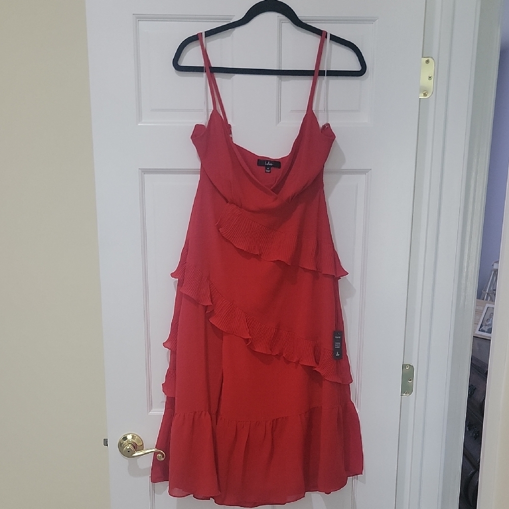 Elegant Red Ruffle Dress